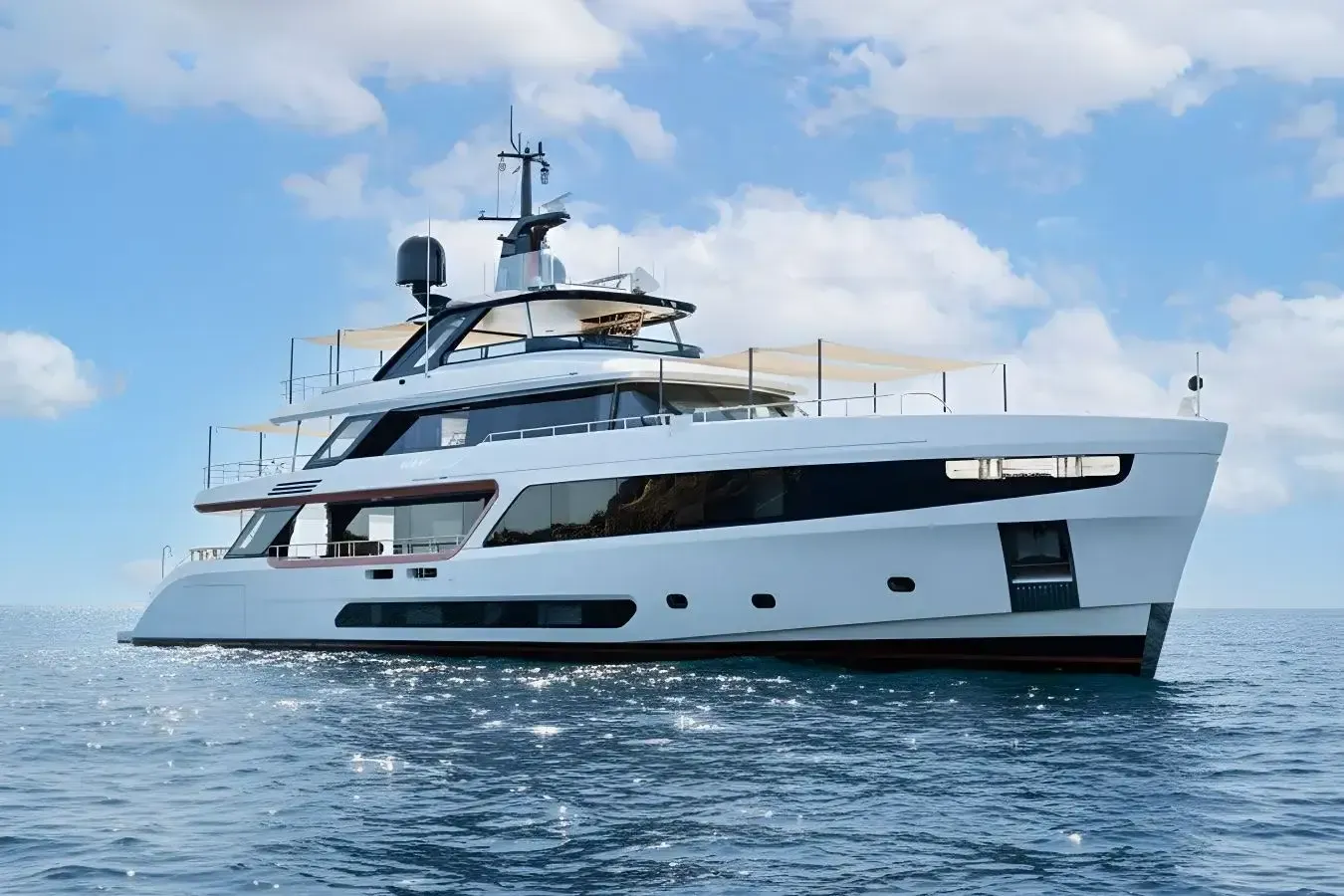 eh² yacht, a 120 ft Benetti luxury superyacht underway, 36.8 meters, built in 2022, 2024.