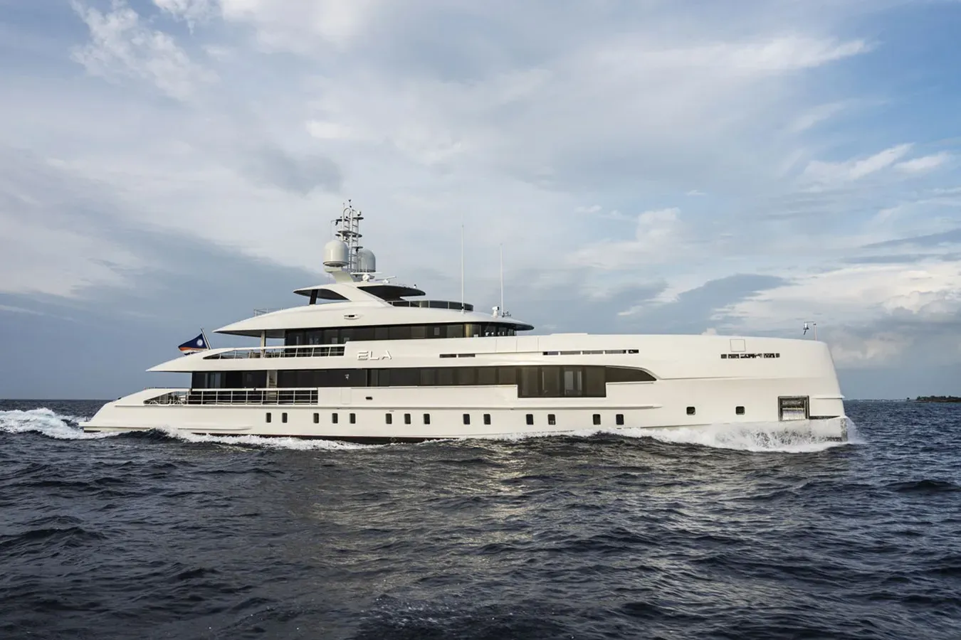 Ela yacht, a 163 ft Heesen luxury superyacht underway, 49.9 meters, built in 2021.