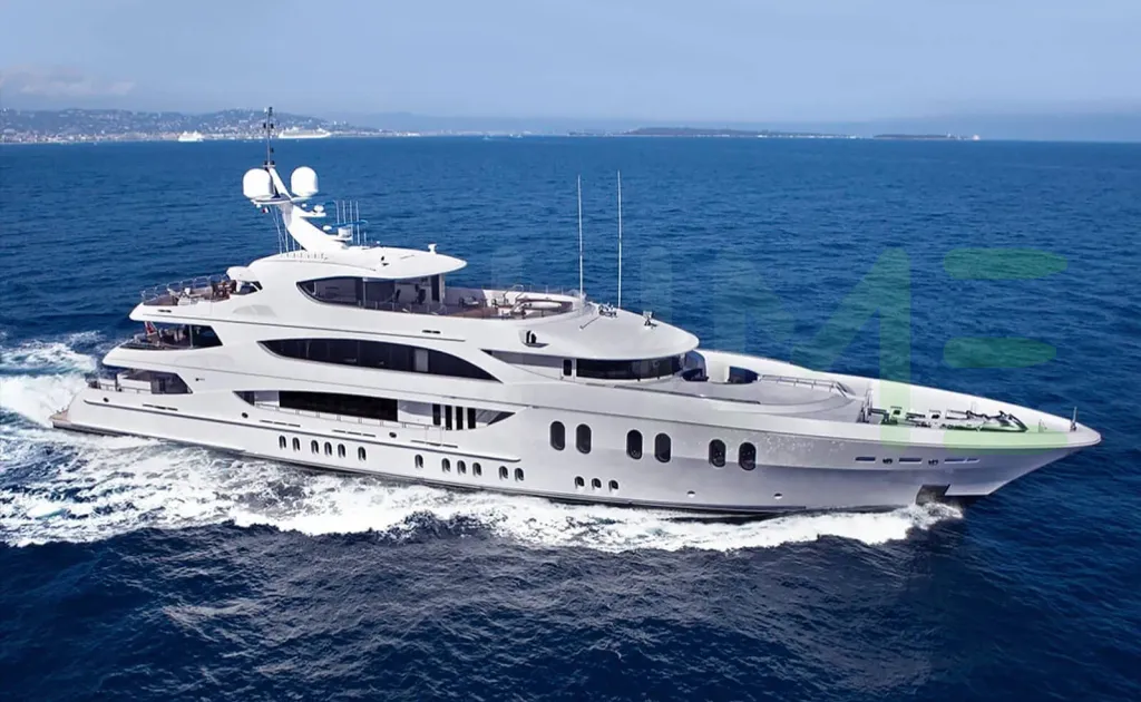 White Elis Et Mar yacht for sale and price, showing the details and features of the interior and exterior available for purchase from LIME Yachts and Brokerage located in Fort Lauderdale Florida.