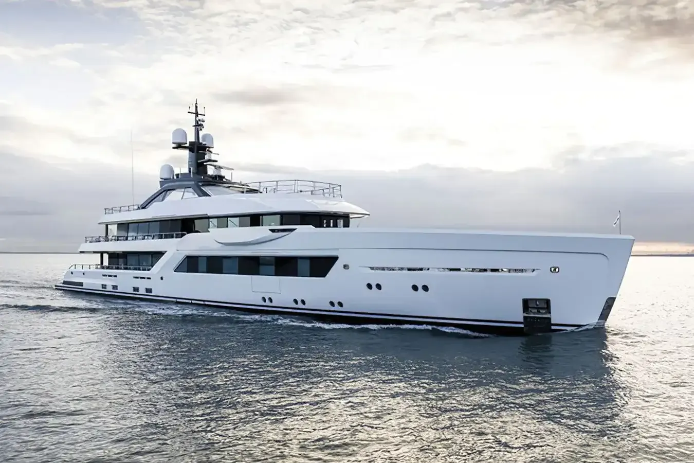 Entourage yacht, a 196 ft Amels luxury superyacht underway, 60 meters, built in 2023.