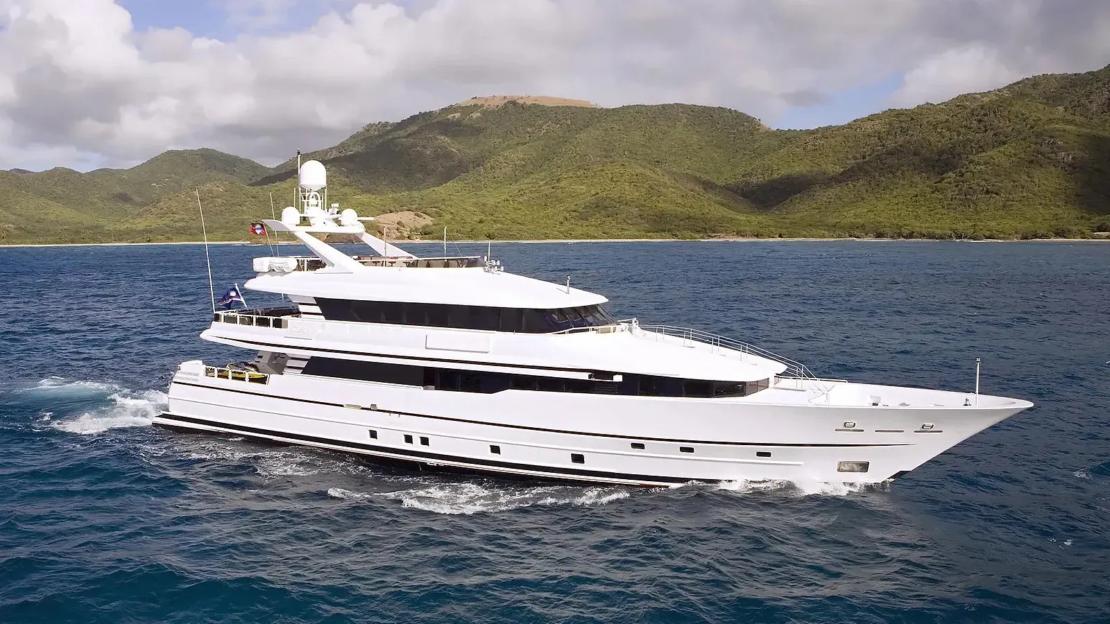Envy yacht, a 134 ft Lürssen luxury superyacht underway, 40.92 meters, built in 1995, 2023.