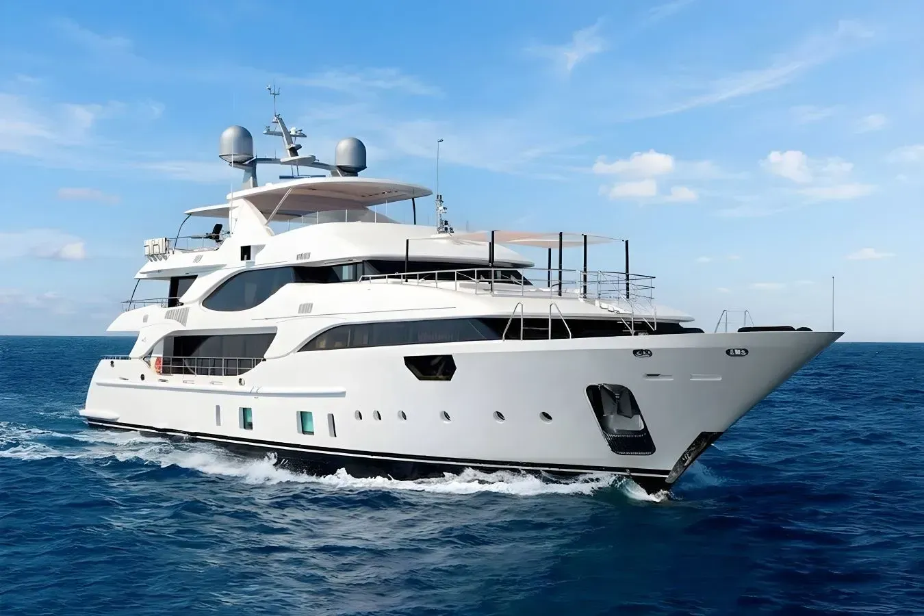 Equus yacht, a 137 ft Benetti luxury superyacht underway, 41.94 meters, built in 2016.