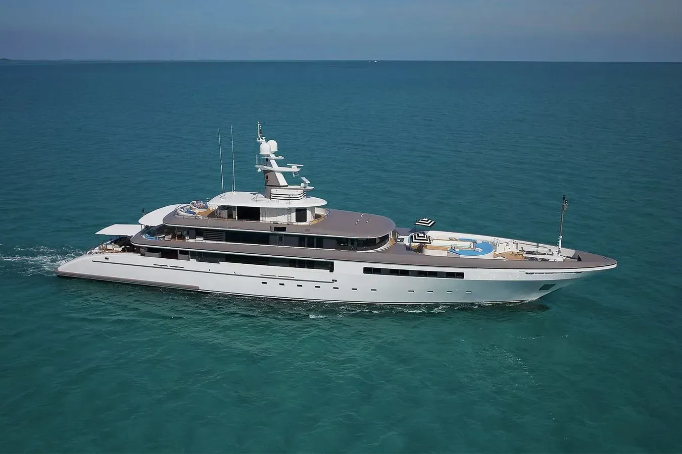 Eternity yacht, a 213 ft Codecasa luxury superyacht underway, 65 meters, built in 2010, 2022.