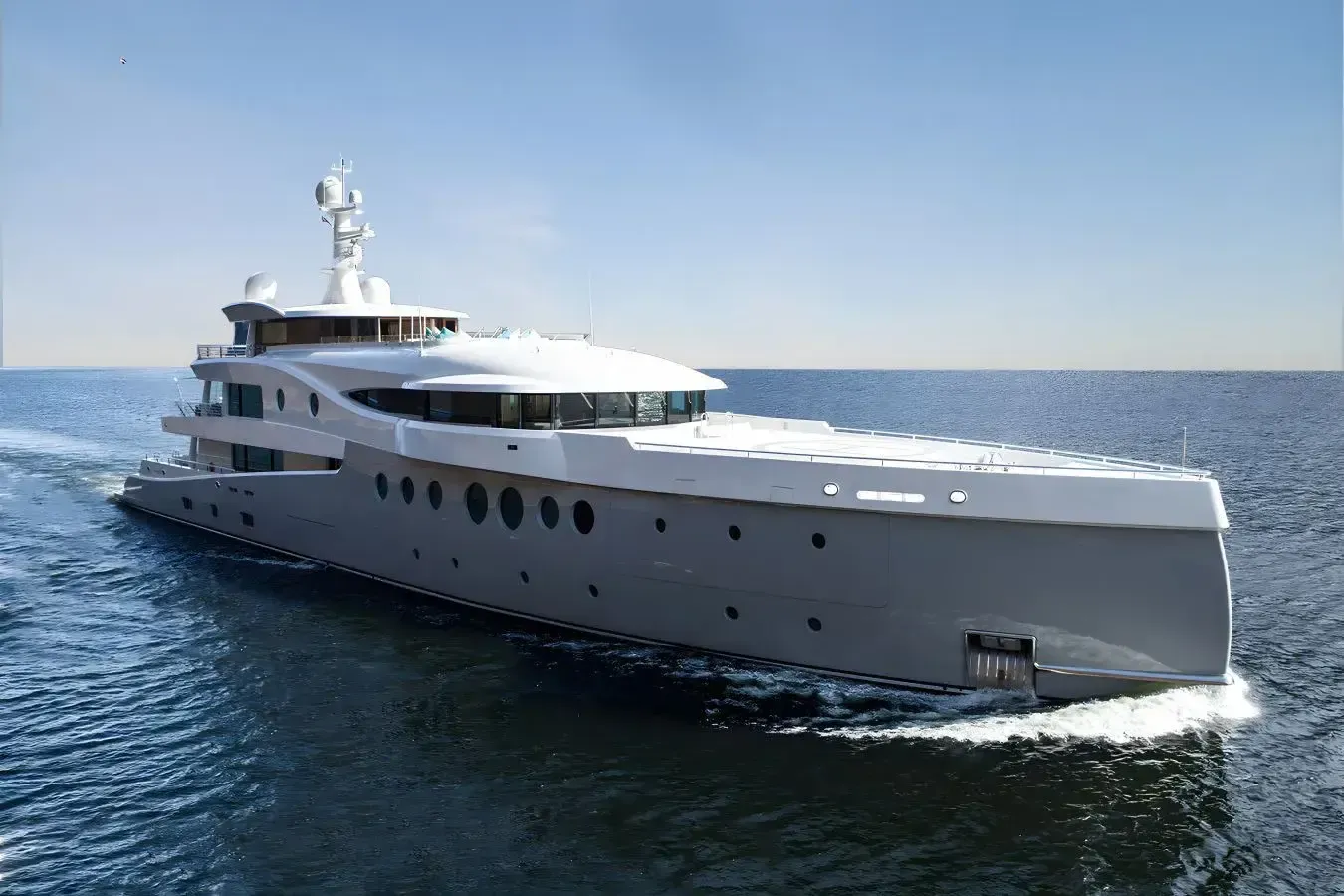 Event yacht, a 196 ft Amels luxury superyacht underway, 60 meters, built in 2013.