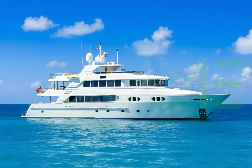 White Excellence yacht for sale and price, showing the details and features of the interior and exterior available for purchase from LIME Yachts and Brokerage located in Fort Lauderdale Florida.