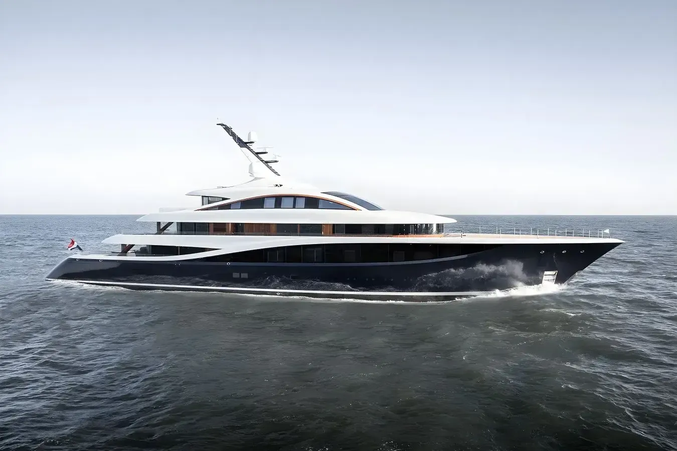 Faith yacht, a 262 ft Feadship luxury superyacht underway, 79.95 meters, built in 2025.