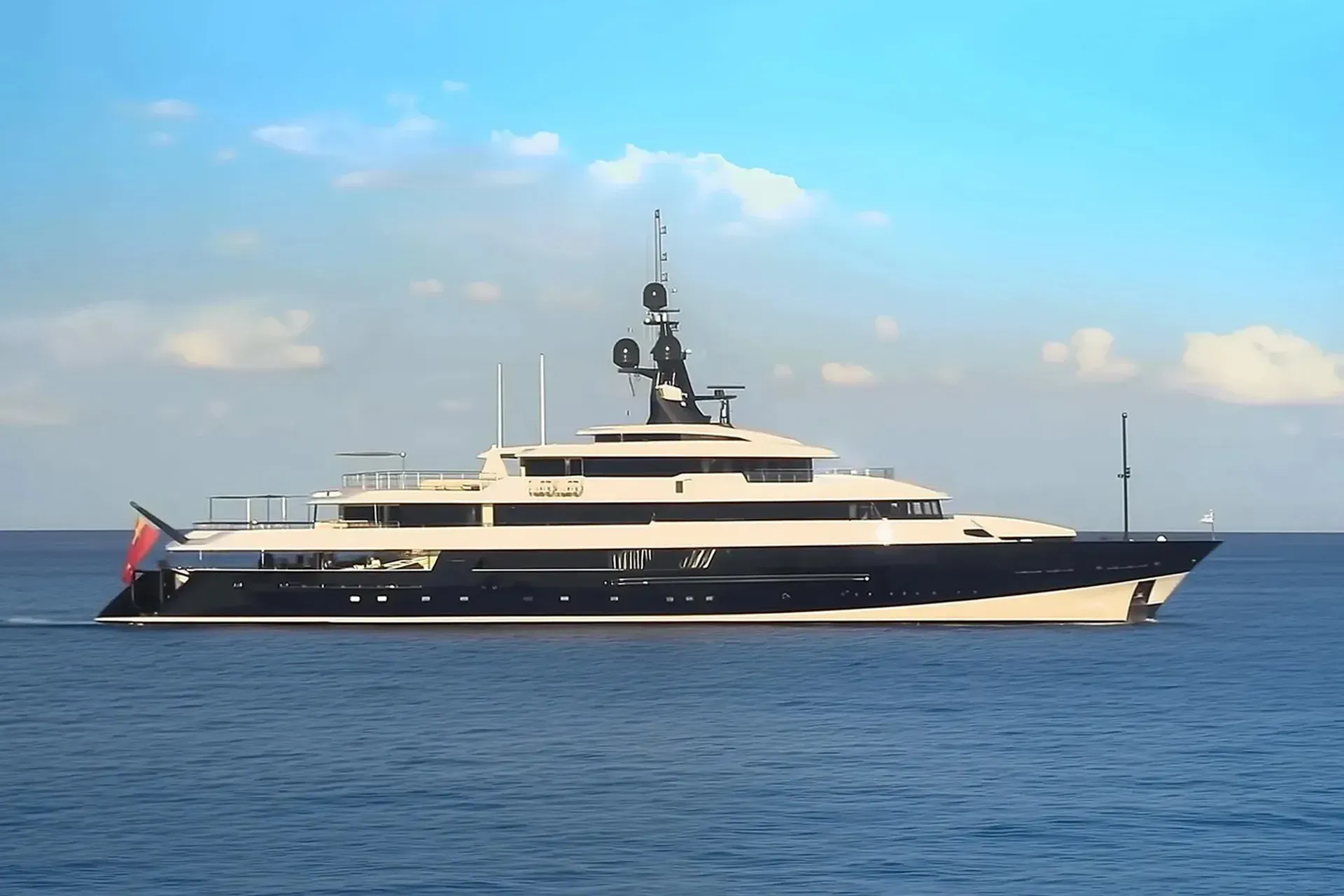 Falcon Lair yacht, a 220 ft Feadship luxury superyacht underway, 67.3 meters, built in 1983, 2015.