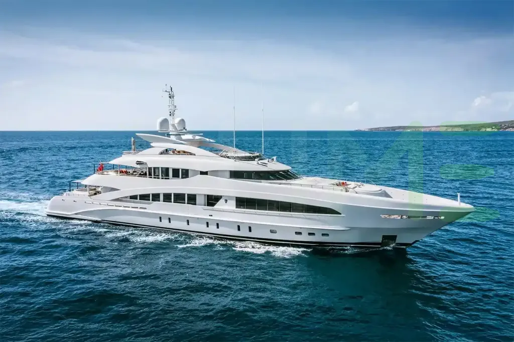 White Fan Too yacht for sale and price, showing the details and features of the interior and exterior available for purchase from LIME Yachts and Brokerage located in Fort Lauderdale Florida.