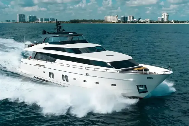 Fifty Shades yacht, a 105 ft Sanlorenzo luxury superyacht underway, 32.2 meters, built in 2017, 2022.