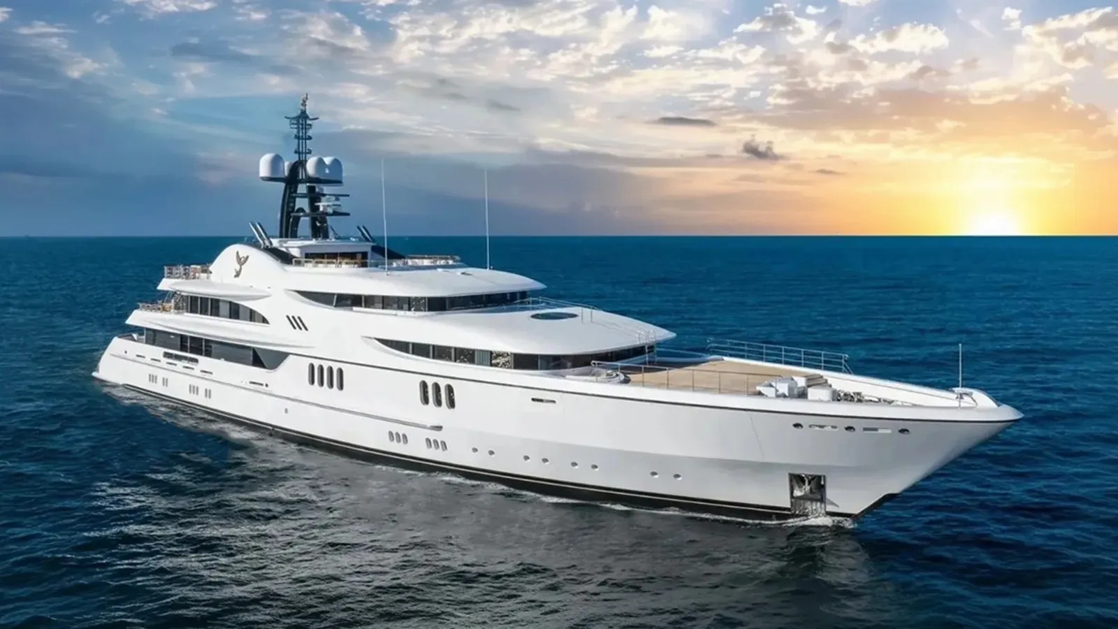 Firebird yacht, a 228 ft Feadship luxury superyacht underway, 69.5 meters, built in 2007, 2023.