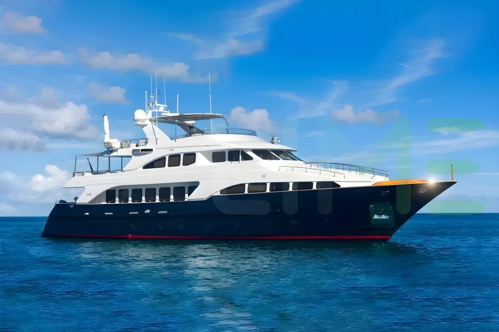 White Fortis yacht for sale and price, showing the details and features of the interior and exterior available for purchase from LIME Yachts and Brokerage located in Fort Lauderdale Florida.
