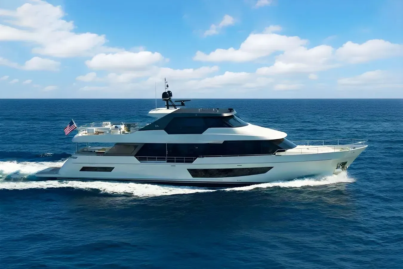 Galileo I yacht, a 108 ft Ocean Alexander luxury superyacht underway, 33.13 meters, built in 2020.