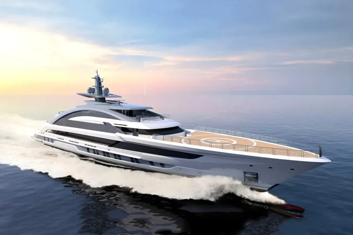 Genesis yacht, a 262 ft Heesen luxury superyacht underway, 80.07 meters, built in 2023.