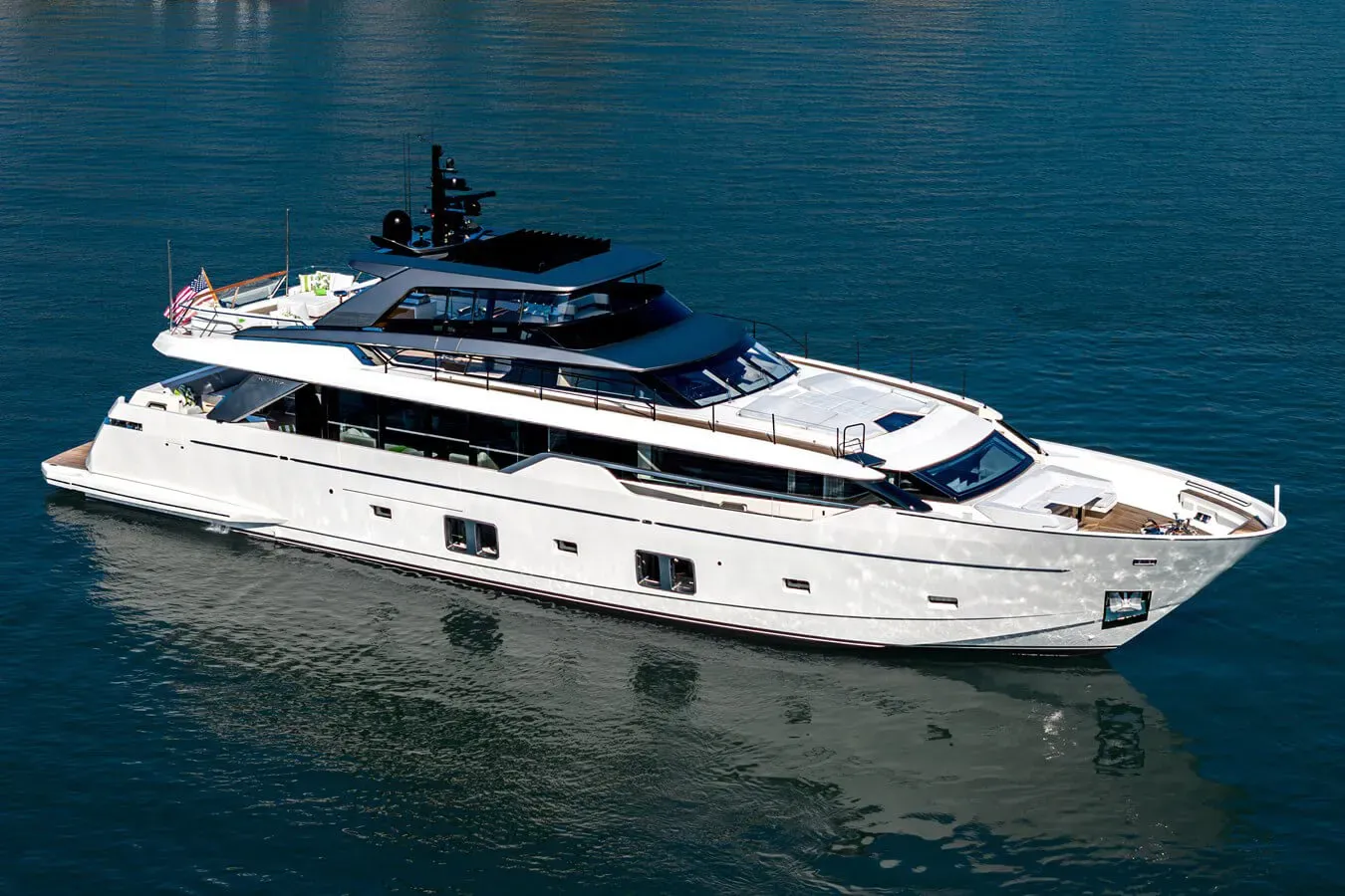 Genoa yacht, a 102 ft Sanlorenzo luxury superyacht underway, 31.09 meters, built in 2019.