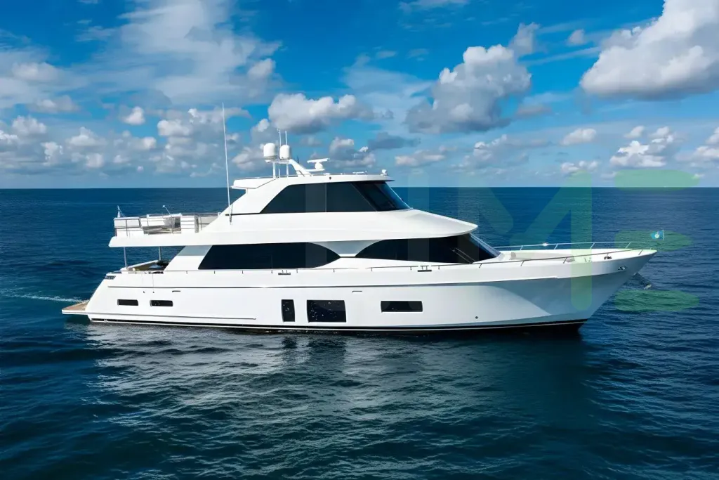 White GG yacht for sale and price, showing the details and features of the interior and exterior available for purchase from LIME Yachts and Brokerage located in Fort Lauderdale Florida.