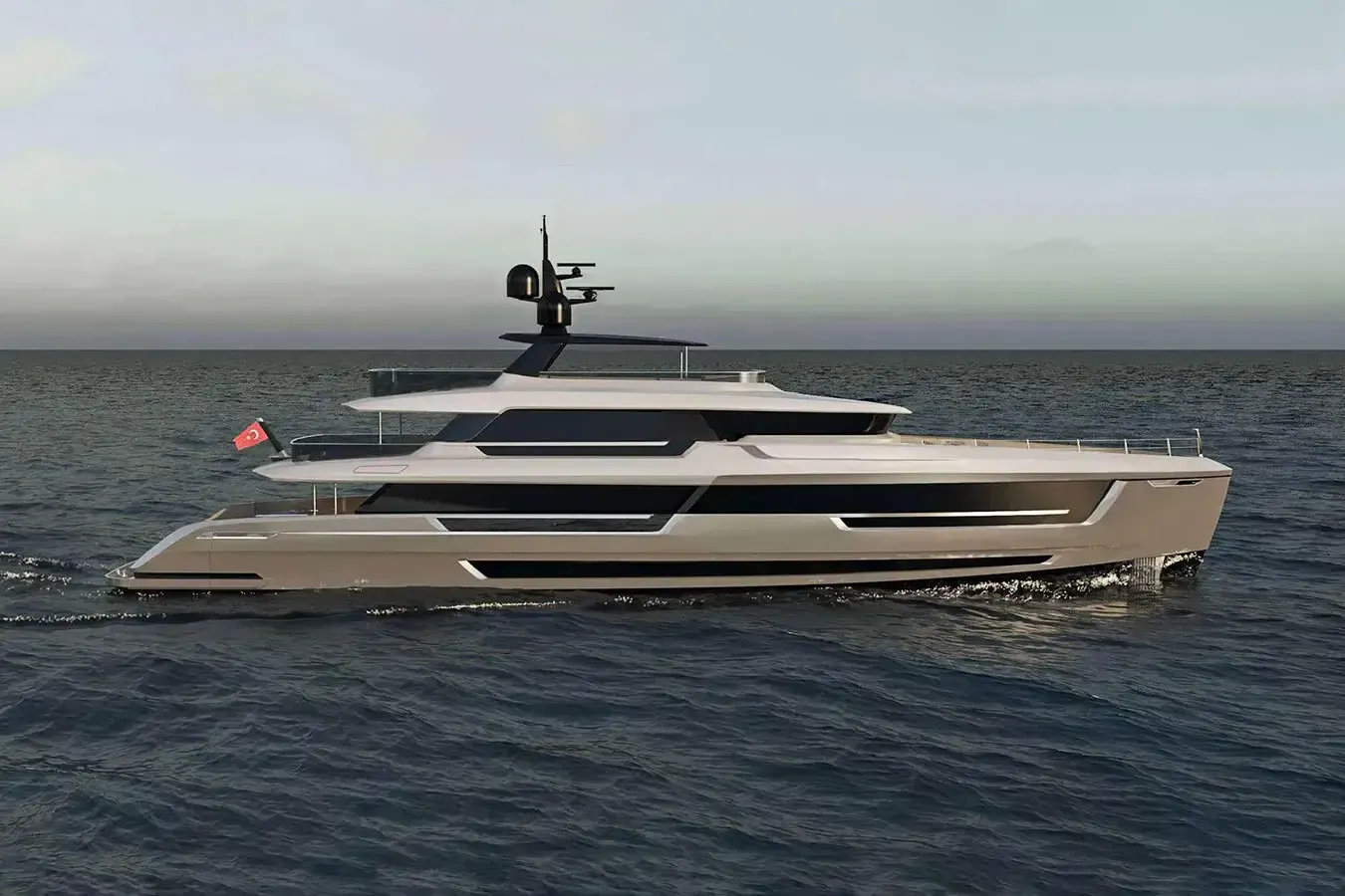 Gisa yacht, a 142 ft Mengi Yay luxury superyacht underway, 43.5 meters, built in 2023.