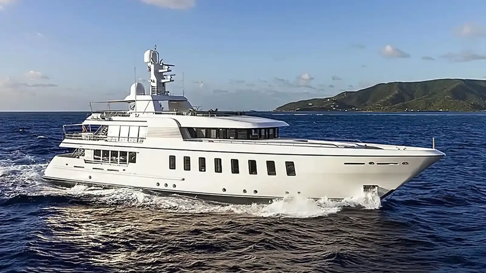 Gladiator yacht, a 146 ft Feadship luxury superyacht underway, 44.65 meters, built in 2010, 2022.