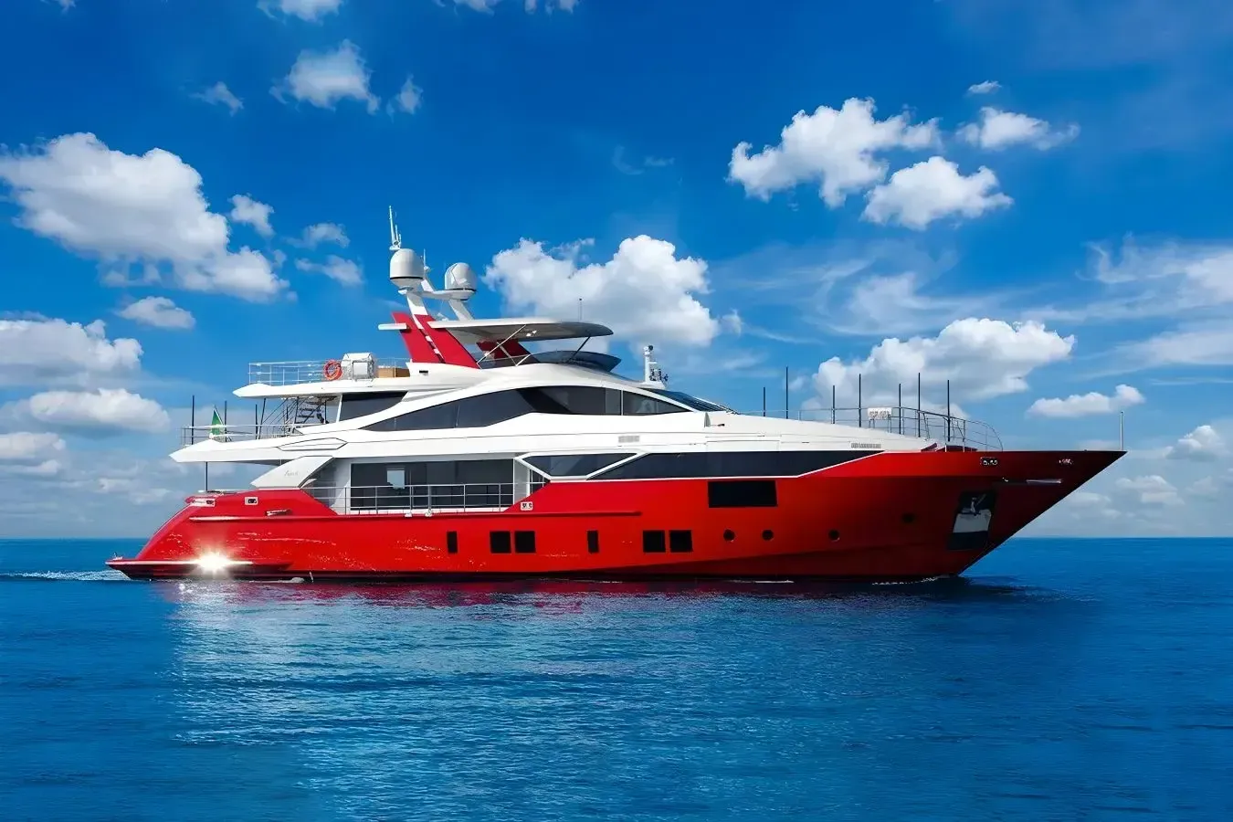 Happy D yacht, a 125 ft Benetti luxury superyacht underway, 38.1 meters, built in 2016.