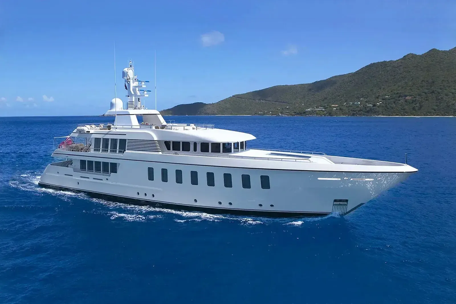 Harle yacht, a 146 ft Feadship luxury superyacht underway, 44.65 meters, built in 2007, 2022.