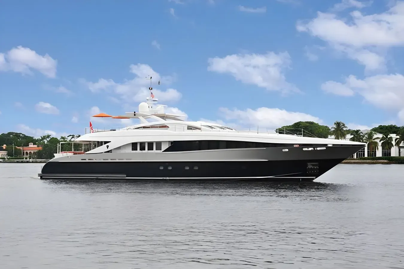 Hashtag yacht, a 120 ft Heesen luxury superyacht underway, 36.8 meters, built in 2005, 2012.