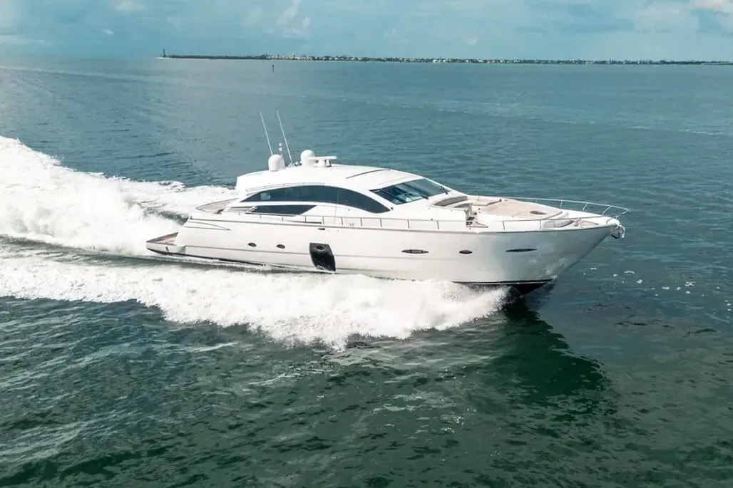 Hawk yacht, a 80 ft Pershing luxury superyacht underway, 24.51 meters, built in 2010, 2022.