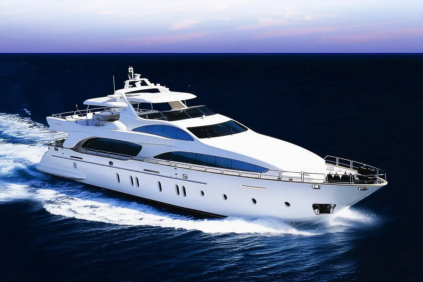 Hye Seas II yacht, a 116 ft Azimut luxury superyacht underway, 35.46 meters, built in 2007.