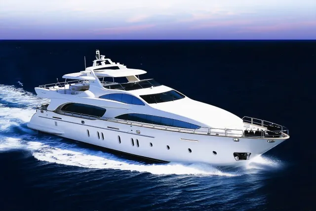 Hye Seas II yacht, a 116 ft Azimut luxury superyacht underway, 35.46 meters, built in 2007.