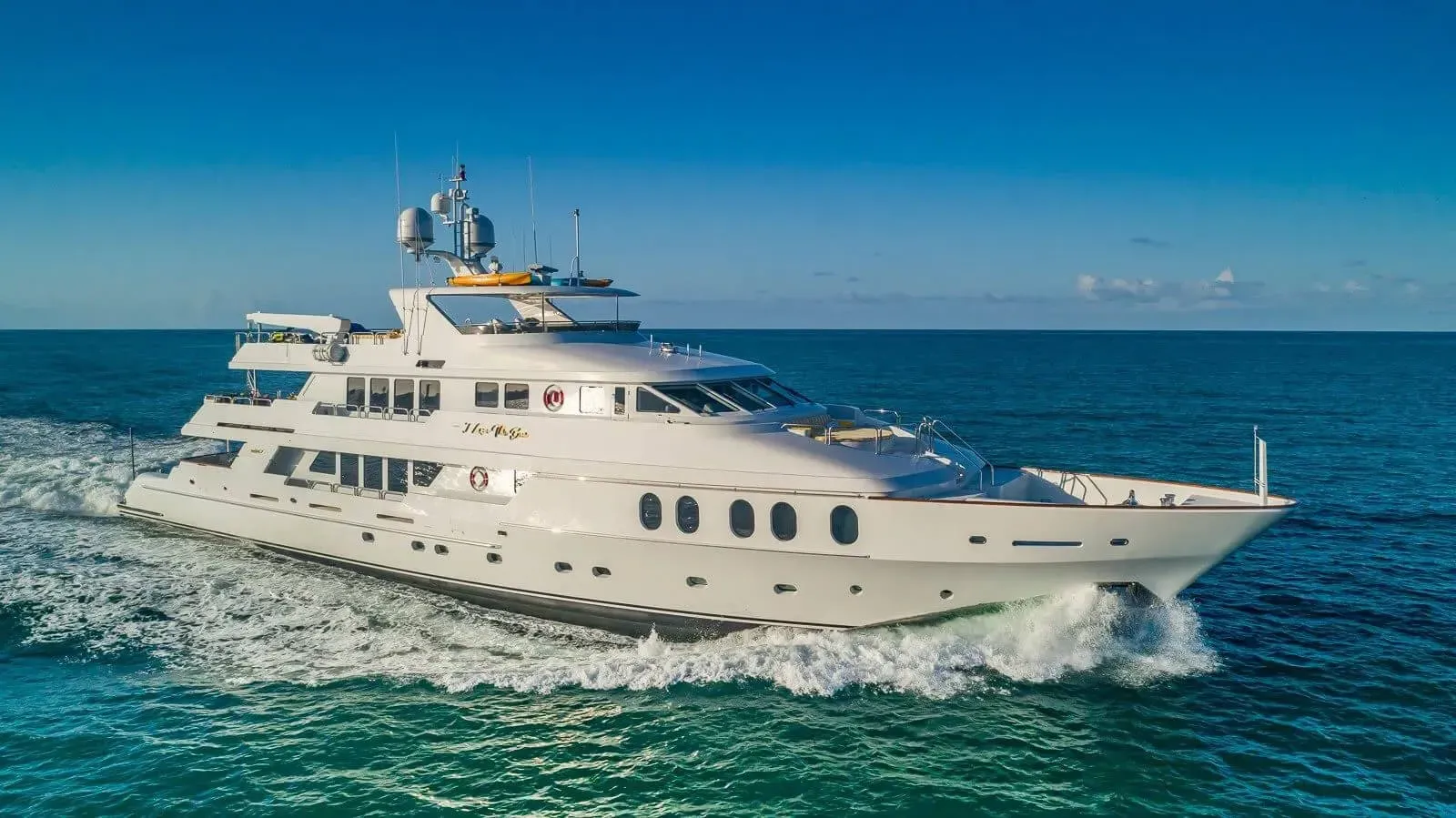 I Love This Boat yacht, a 145 ft Christensen luxury superyacht underway, 44.2 meters, built in 2002, 2023.