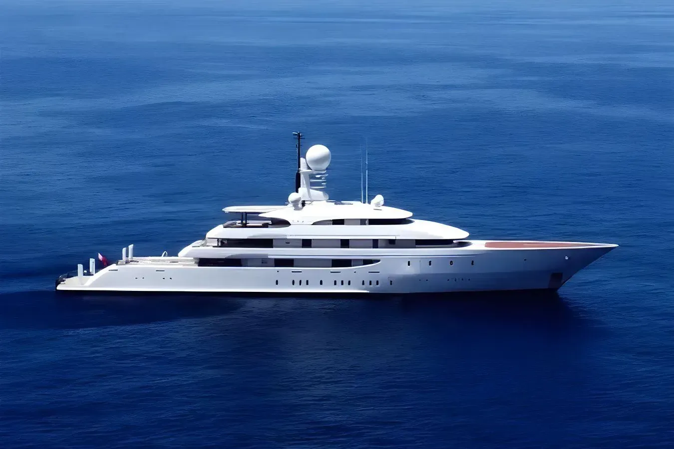 Ilona yacht, a 269 ft Amels luxury superyacht underway, 82 meters, built in 2004, 2019.