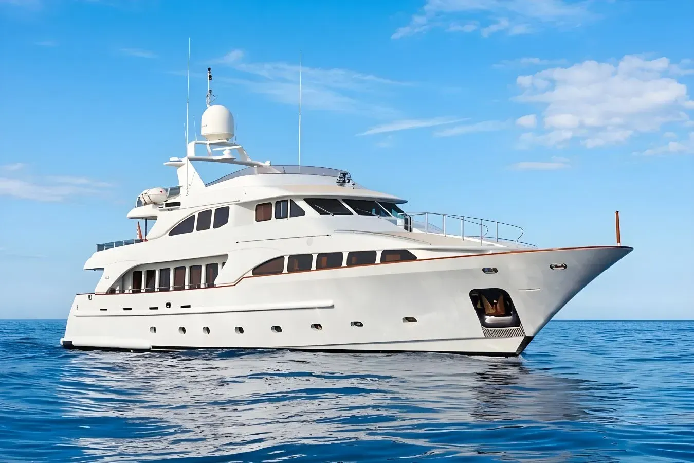 Inouis yacht, a 114 ft Benetti Yachts luxury superyacht underway, 34.95 meters, built in 2004, 2014.