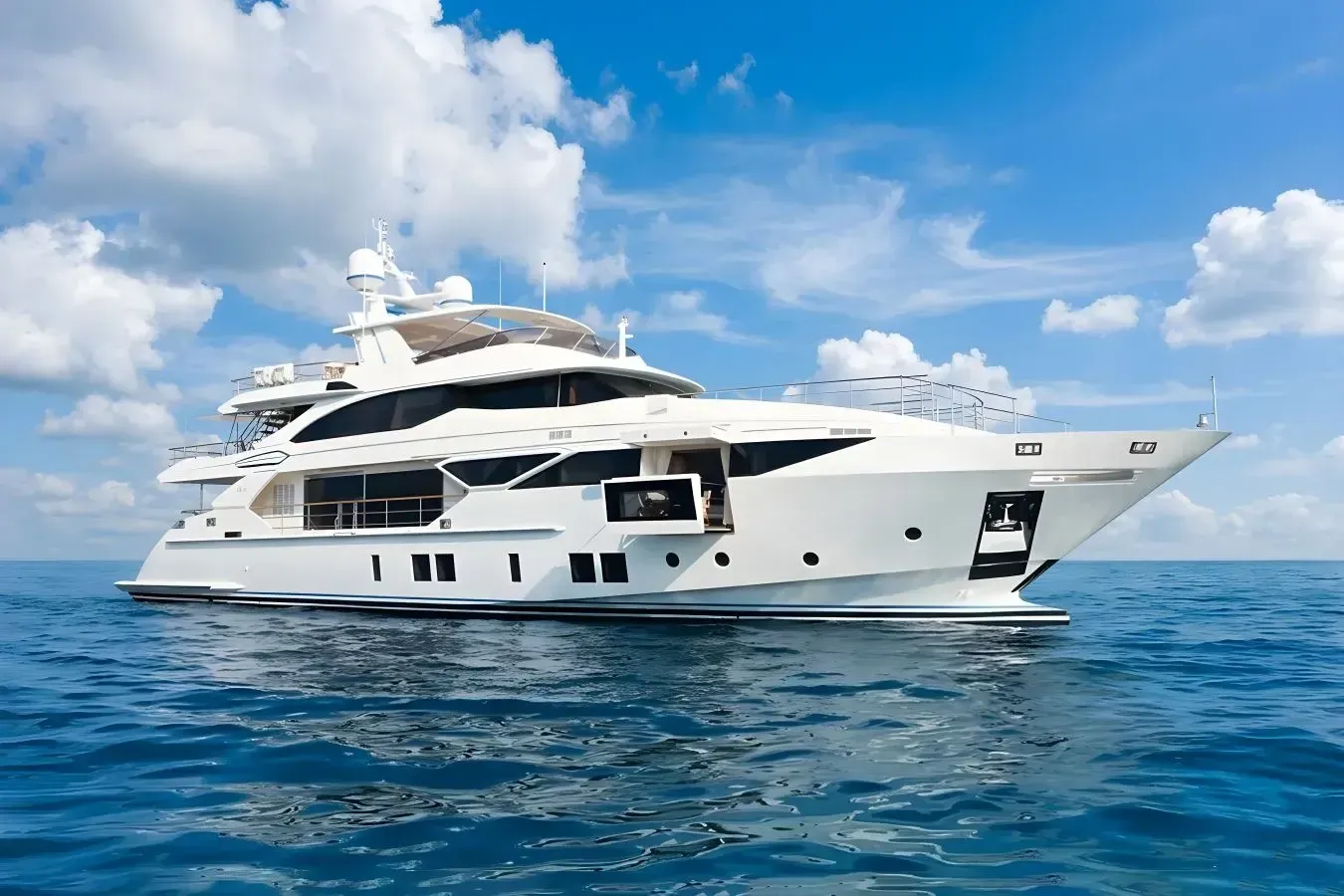 Inspiration yacht, a 125 ft Benetti Yachts luxury superyacht underway, 38.1 meters, built in 2017.