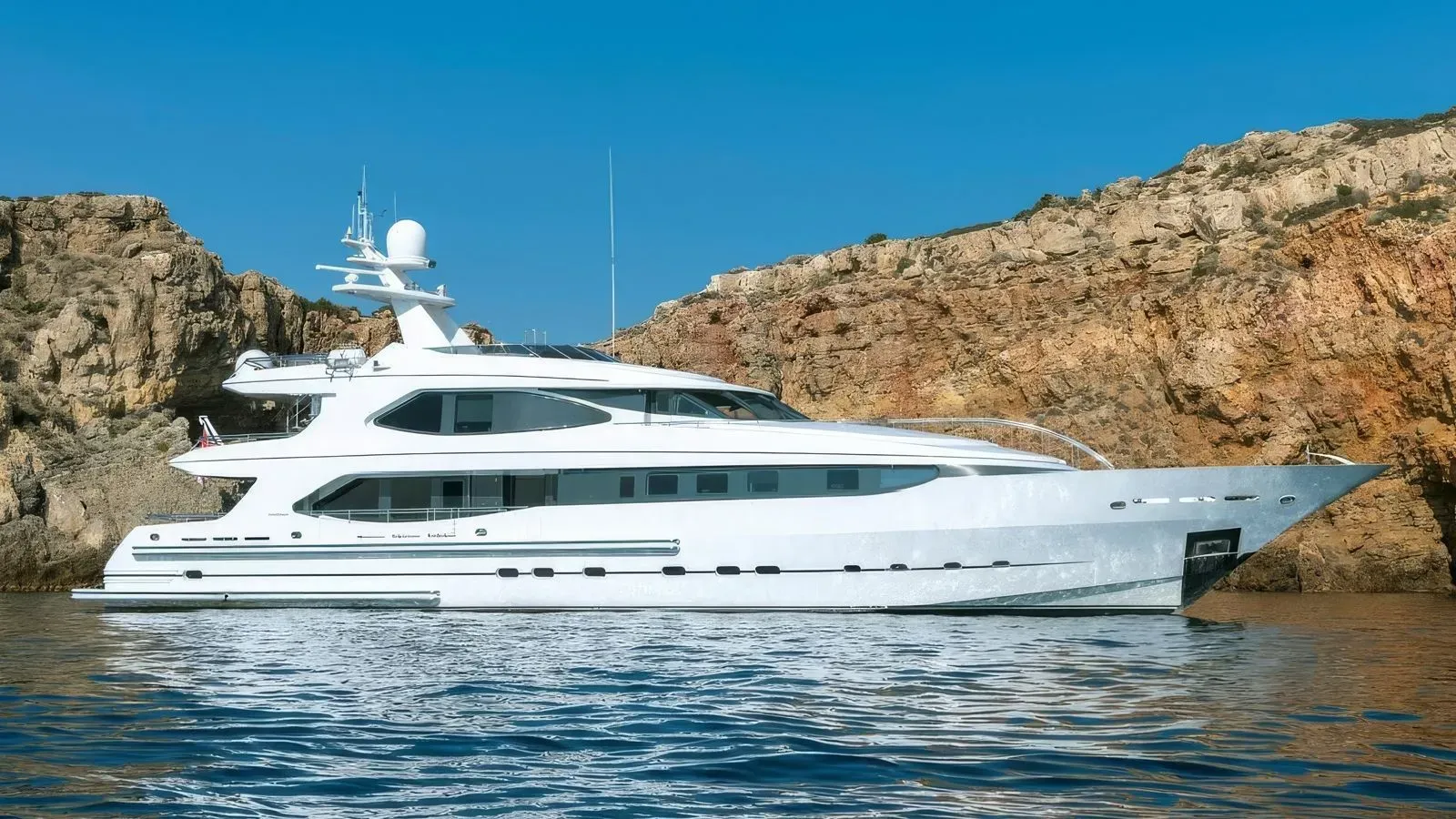 Iravati yacht, a 139 ft Oceanco luxury superyacht underway, 42.37 meters, built in 1998, 2015.