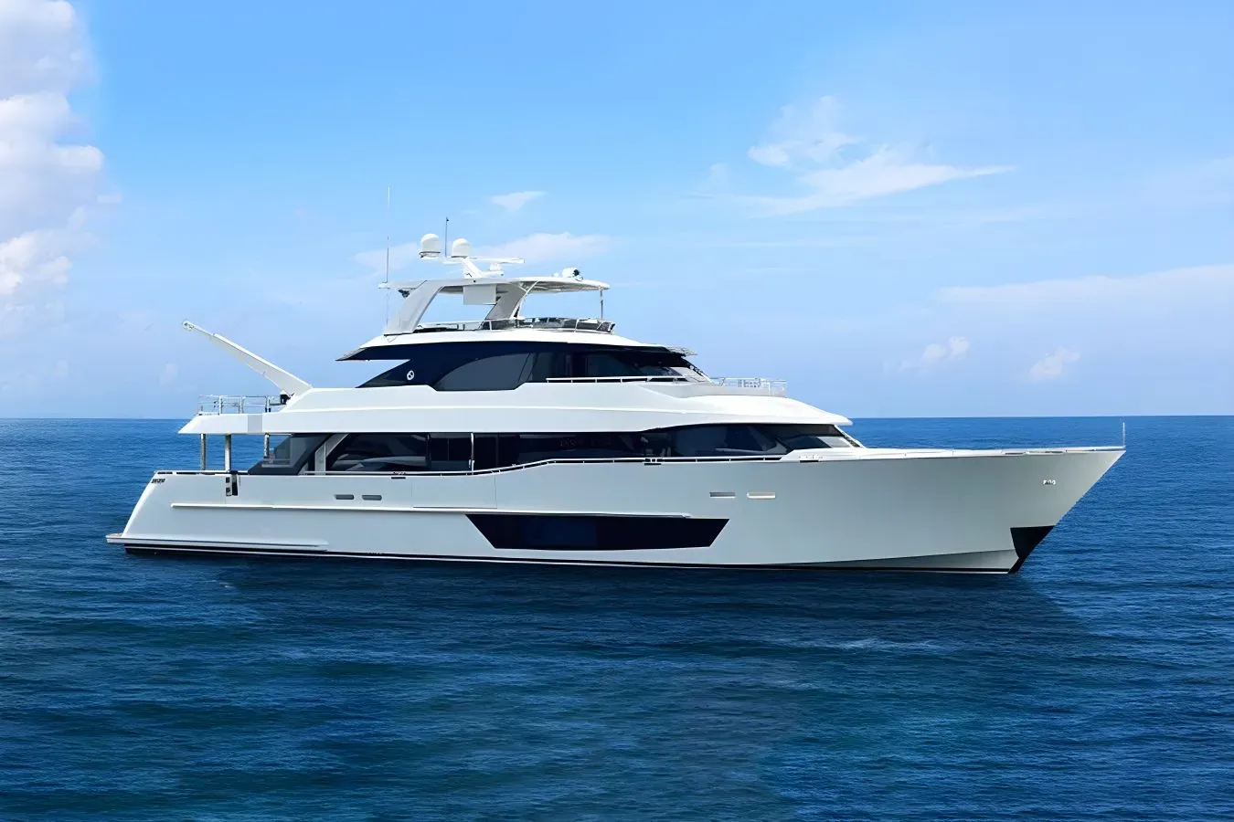 Island Cowboy yacht, a 117 ft Ocean Alexander luxury superyacht underway, 35.9 meters, built in 2021.