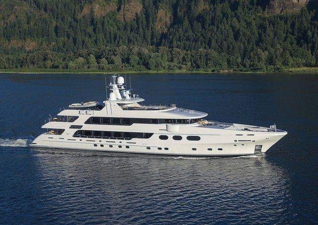 Jackpot yacht, a 164 ft Christensen luxury superyacht underway, 50 meters, built in 2020.