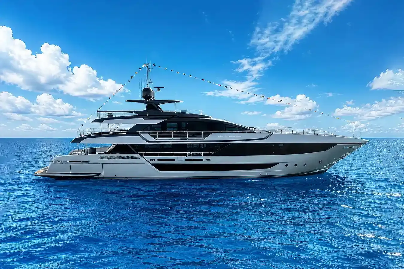 Janus Navem yacht, a 131 ft Riva luxury superyacht underway, 40.08 meters, built in 2022.