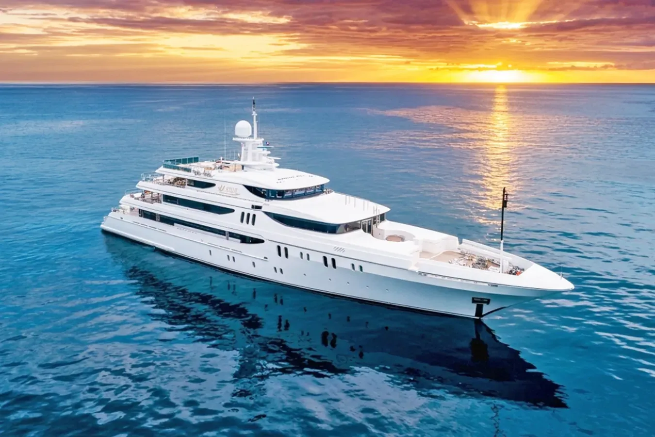 Joia the Crown Jewel yacht, a 214 ft Codecasa luxury superyacht underway, 65.23 meters, built in 2010, 2026.