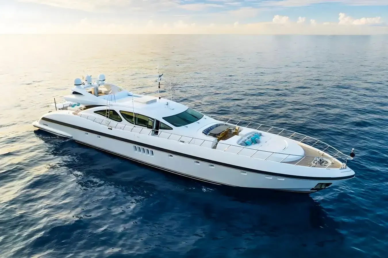 Jomar yacht, a 130 ft Overmarine luxury superyacht underway, 39.62 meters, built in 2007, 2024.