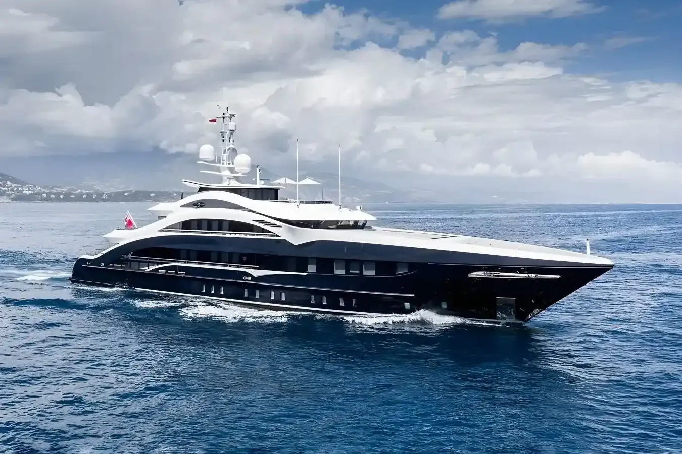 Julia yacht, a 162 ft Heesen luxury superyacht underway, 49.6 meters, built in 2015.