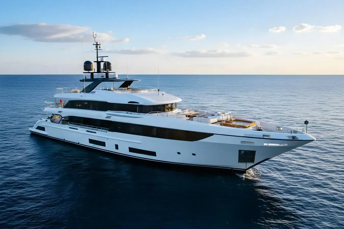 Juno's 7 yacht, a 144 ft Benetti luxury superyacht underway, 44.06 meters, built in 2025.