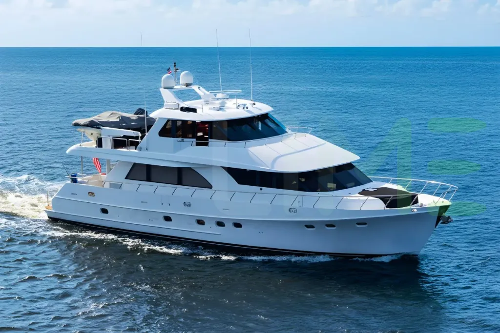 White Jusmad yacht for sale and price, showing the details and features of the interior and exterior available for purchase from LIME Yachts and Brokerage located in Fort Lauderdale Florida.