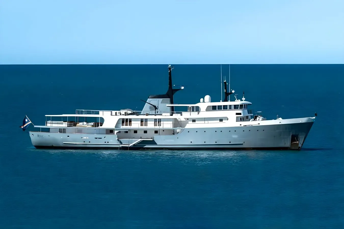 Just B yacht, a 193 ft Amels luxury superyacht underway, 59 meters, built in 1973, 1999.
