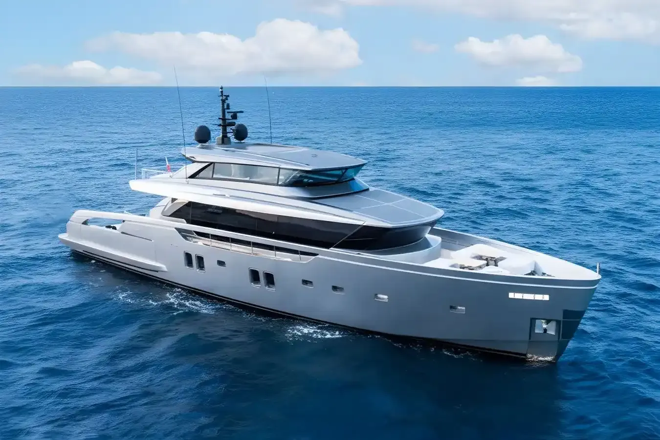 Just Marie III yacht, a 112 ft Sanlorenzo luxury superyacht underway, 34.16 meters, built in 2020.