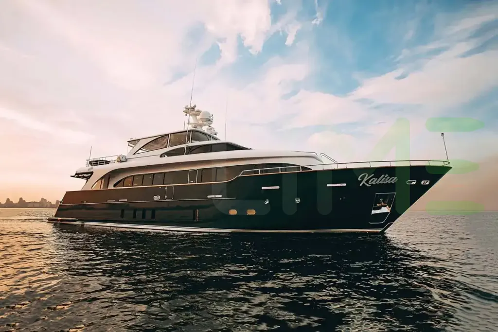 White Kalisa yacht for sale and price, showing the details and features of the interior and exterior available for purchase from LIME Yachts and Brokerage located in Fort Lauderdale Florida.