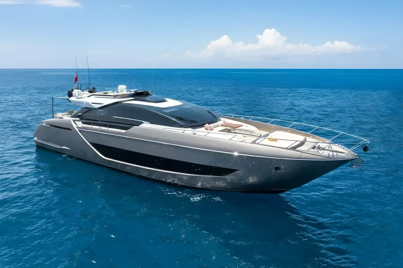 Kar yacht, a 88 ft Riva luxury superyacht underway, 26.92 meters, built in 2021.