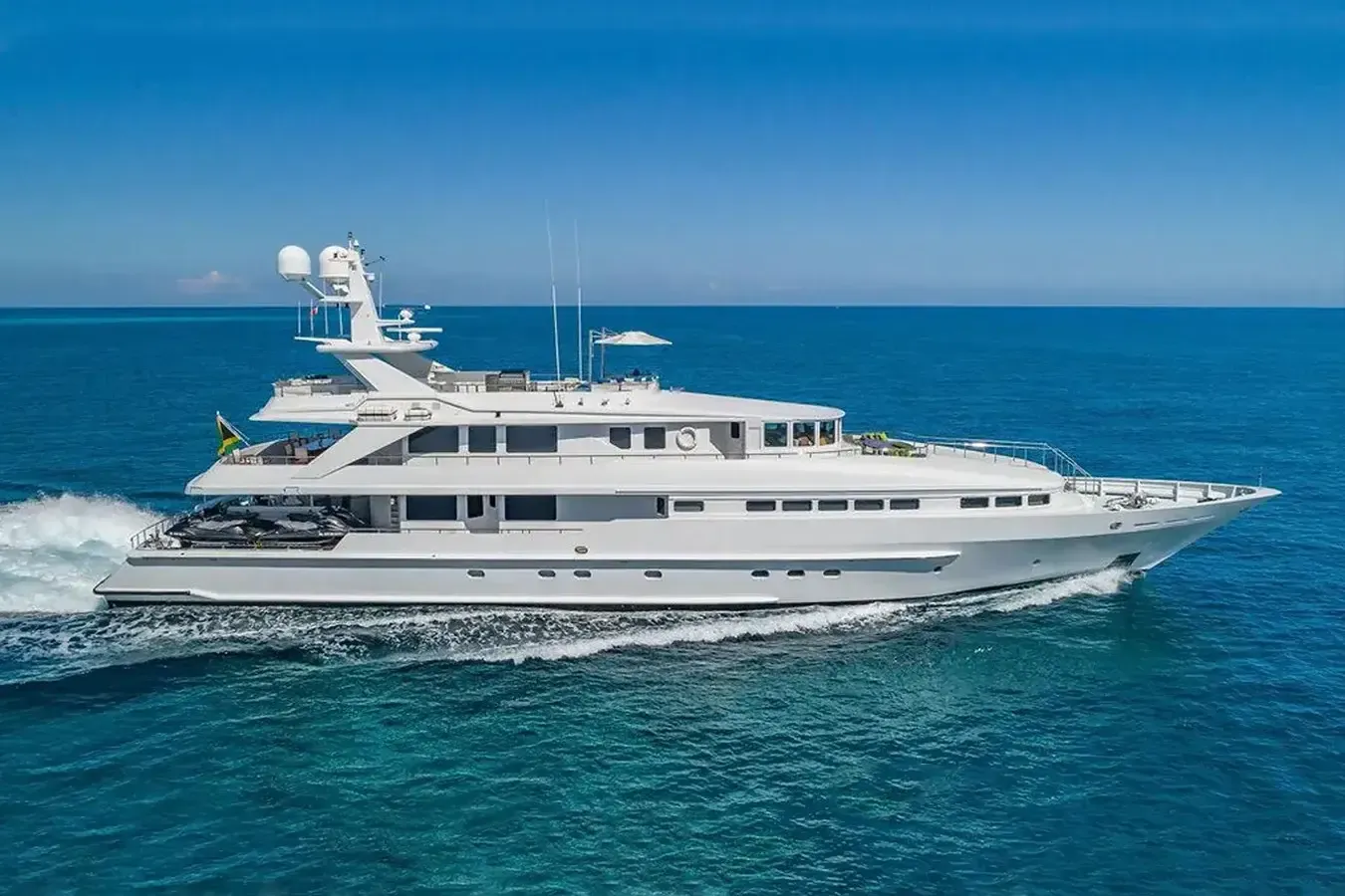 Karpowership yacht, a 144 ft Heesen luxury superyacht underway, 43.89 meters, built in 1990, 2017.