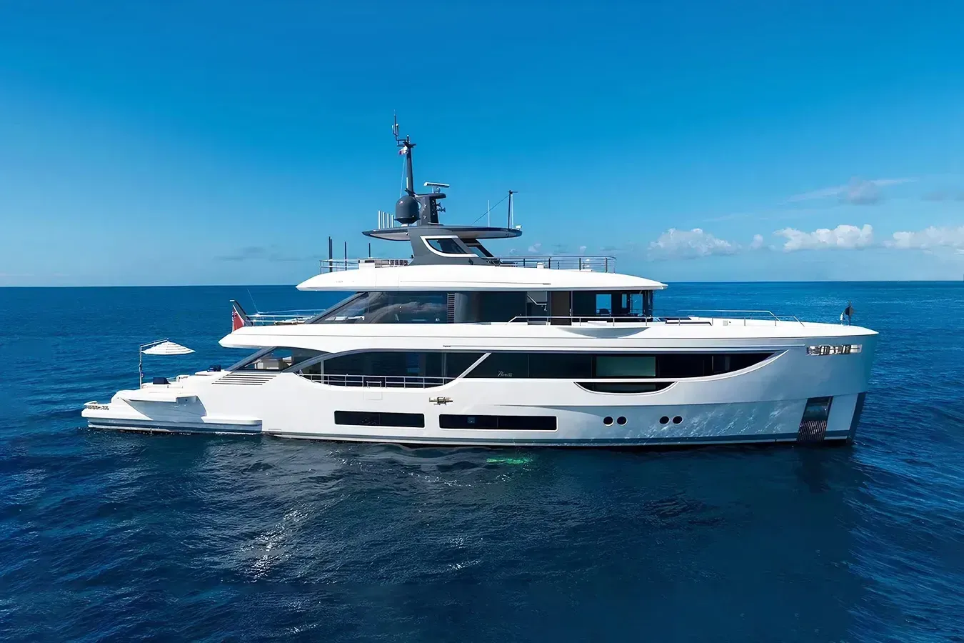 Kings Lair yacht, a 112 ft Benetti Yachts luxury superyacht underway, 34.36 meters, built in 2023.