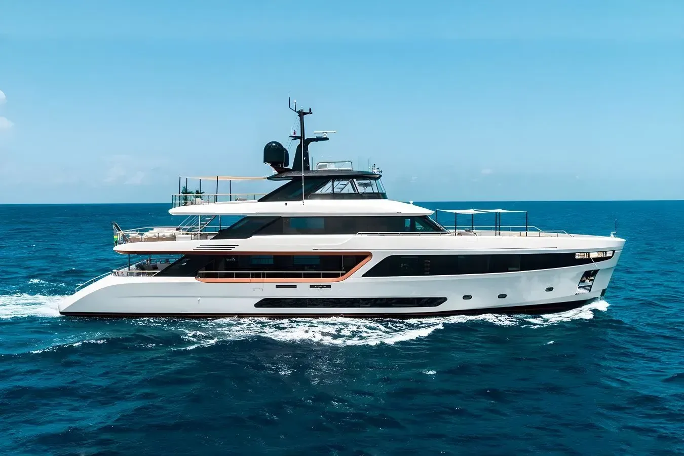 Koju yacht, a 121 ft Benetti Yachts luxury superyacht underway, 36.91 meters, built in 2021.