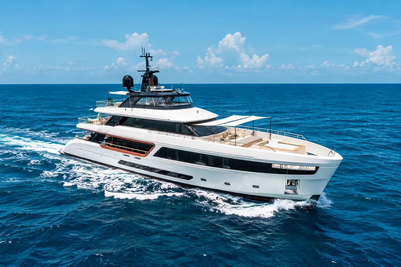 Koju yacht, a 121 ft Benetti Yachts luxury superyacht underway, 36.91 meters, built in 2021.
