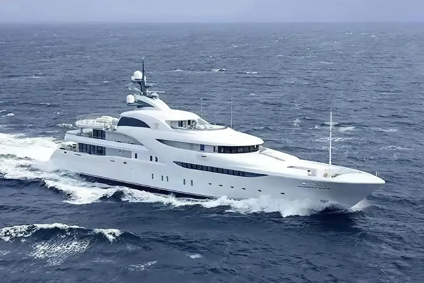 Kosatka yacht, a 269 ft Blohm & Voss luxury superyacht underway, 82 meters, built in 2014, 2023.