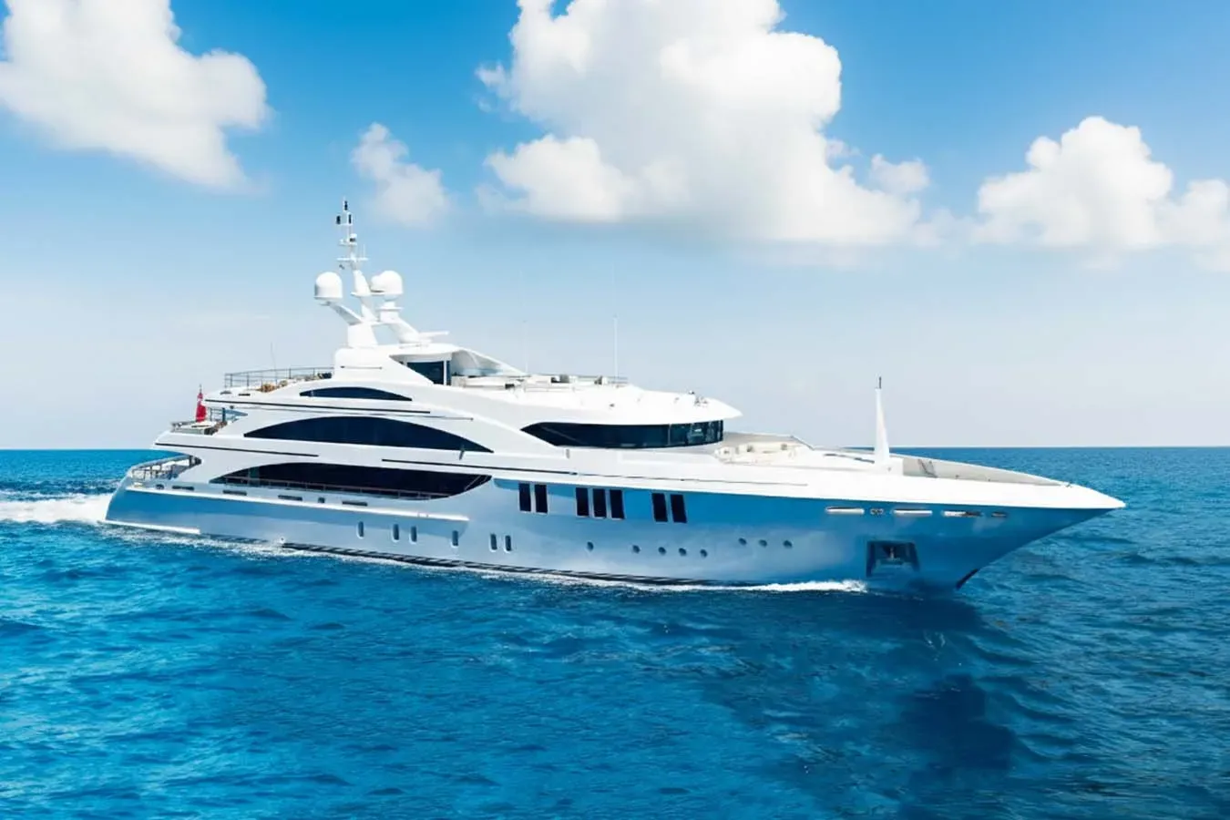 La Blanca yacht, a 196 ft Benetti luxury superyacht underway, 60 meters, built in 2008, 2023.